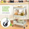 TOOLF 3 Tier Rolling Cart, Metal Utility Cart with Wheels