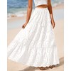 BTFBM Women's Boho Casual Skirts Summer 2025 Lace Embroidery Eyelet