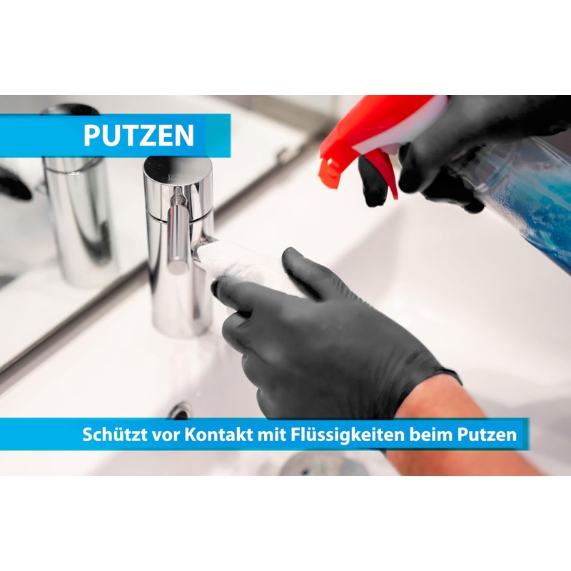 NIMEDA Nitrile Gloves M Black Pack of 100 Disposable Gloves