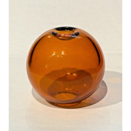 Globe New: Old Stock Hand Blown 3" Diameter Amber Glass Font, Break, Globe, Parts