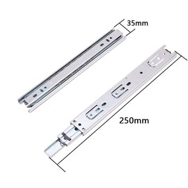 MroMax 10Inch Drawer Slides, Full Extension Ball Bearing Slide Track Rail 1.38Inch Wide 100lb Capacity Silver Tone 1 Pair