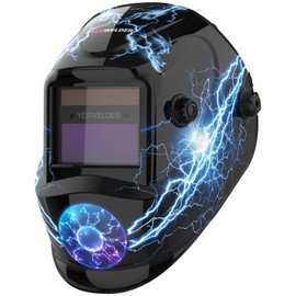 YESWELDER LYG-L500A-A Welding Face Reflects True Color, Solar Power, Automatic Light Shielding Welding Surface, Light Shielding Degree: 4/5-9/9-13 TIG MIG ARC Welding Compatible, Welding Helmet