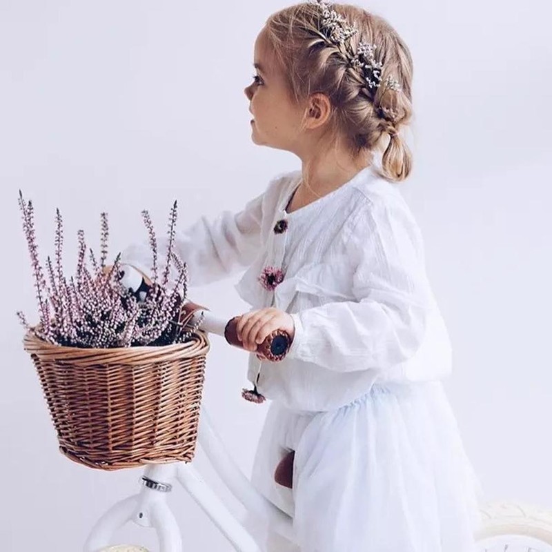 Children s Bike Basket Kids Front Handlebar Basket Plastic Rattan
