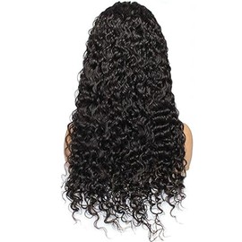 Lakaisa Water Wave Human Hair Wig Lace Frontal Perücke Damen Echthaar Glueless Wear and Go Grade 8 A 100% Brazilian Remy Hair 4X1 HD Lace Natural Color Hair No Smell for Women 30 Inch