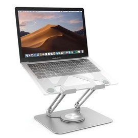 PHOCAR Soporte para Laptop Giratorio 360, Base de Aluminio Ajustable y Plegable, Elevador de Computadora Rotativo para Escritorio y Oficina...        