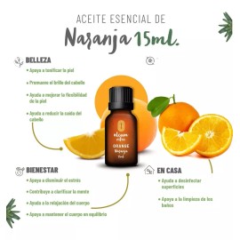 Oleum Vitae Aceite Esencial De Naranja 100% Puro Y Orgánico 15ml
