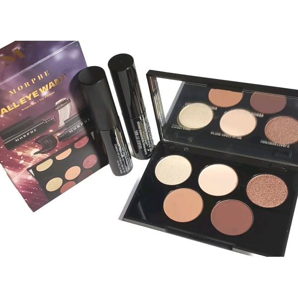 Morphe All Eye Want Artistry Trio eyeshadow palette, brow gel,