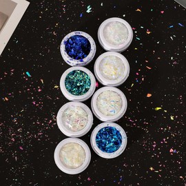 Chameleon Flakes - Optical Chameleon Tablets,Multi Colors Nail Confetti Powder - for Epoxy Resin Slime Tumbler Making DIY Project Scrapbook Makeup Nail Art Paint Decoration (8 Colors)