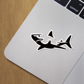 Decal Stickers of Shark Jaws Sea Fish Ocean Premium Indoor (No Waterproof) Vinyl Decal Stickers for Laptop Phone Accessory Helmet Car Window Mug Tuber Cup Door Wall Decoration ANDVER30a840aBL