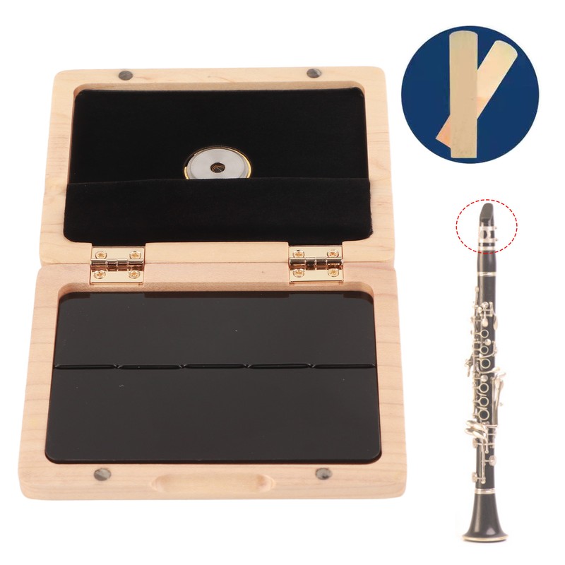 Saxophone Clarinet Reed Case Solid Wood 5-Reeds Holding Storing Box