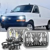 CHUSYYRAY Pair 5x7" 7x6inch led Headlight for Ford E100 E150