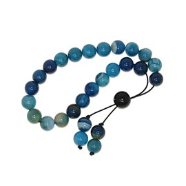 N5 BA - Greek Style Loose Strung Worry Beads 10mm Blue Agate Gemstone Beads Handmade Design