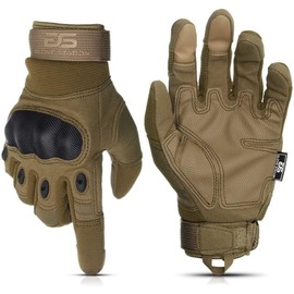 Glove Station The Combat Motorcycle Gloves - Tactical Gloves with Touchscreen for Outdoor Sports, BMX, Dirt Bike and Cycling - Combat Gloves for Airsoft, Paintball and Work - Tan, XL Size