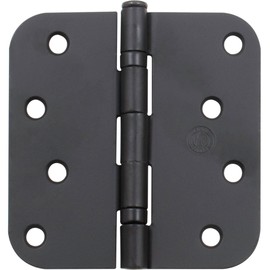 Stone Harbor Hardware 4" Ball-Bearing Door Hinges, 5/8" Radius Corner, Matte Black, 3-Pack
