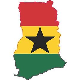 StickerTalk Die Cut Ghana Flag Vinyl Sticker, 2 inches by 3 inches