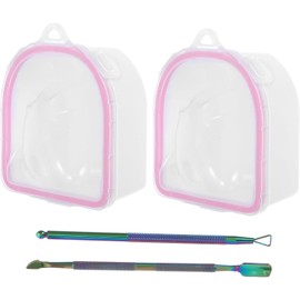 Cuenco de Manicura para Mano Doble Capa Rosa Plástico Acero Inoxidable Remojo para Decoración de Uñas, Suaviza Cutícula, Accesorios de Manicura