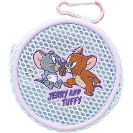 Tees Factory TJ-5544330YE Tom and Jerry Mesh Mini Pouch, Yellow, φ3.9 x D1.5 inches (100 x 38 mm)