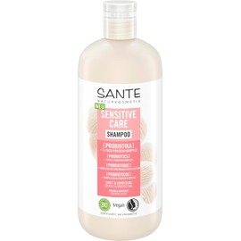 SANTE Naturkosmetik Sensitive Care Shampoo Probiotics + Triple Protein Complex, Vegan Hair Shampoo for Strengthened and Moisturised Hair, Suitable for a Sensitive Scalp, 500 ml