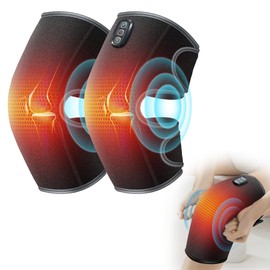 COMFIER Heated Knee Massager with Vibration, Graphene Heating Knee Wrap with 5 Modes, Adjustable Size for All User