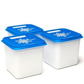 Amuse Fresh Storage Box Set Alaska, 3 x 1200ml freezer jars, plastic, blue, white, 3 x 1200 ml