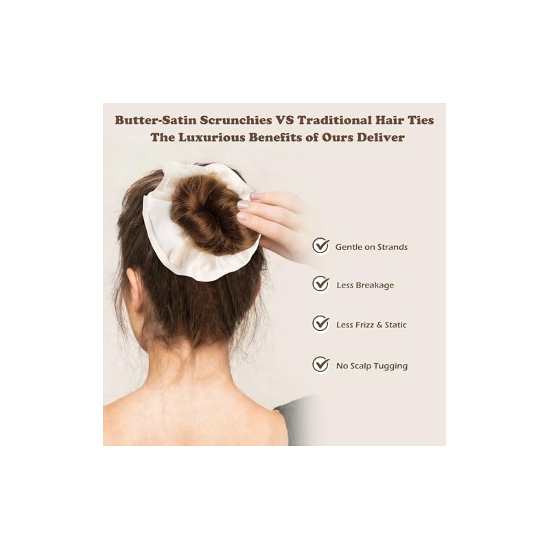 Coleteros de Satén, GeeRic 5 Satin Hair Scrunchies para Mujer
