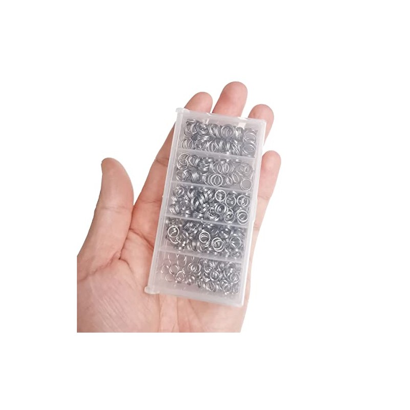 400pcs Stainless Steel Split Rings Kit Fishing Lures Ring Chain