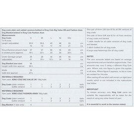 King Cole K9 Knitting Pattern Double Knitting & Aran Dog Coats & Blanket Small to XXL