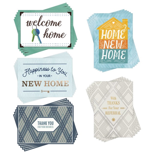 Hallmark Business (25 Pack) Assorted Greeting Cards (New Home and Referral) for Realtors, Real Estate Agents and Insurance Agents