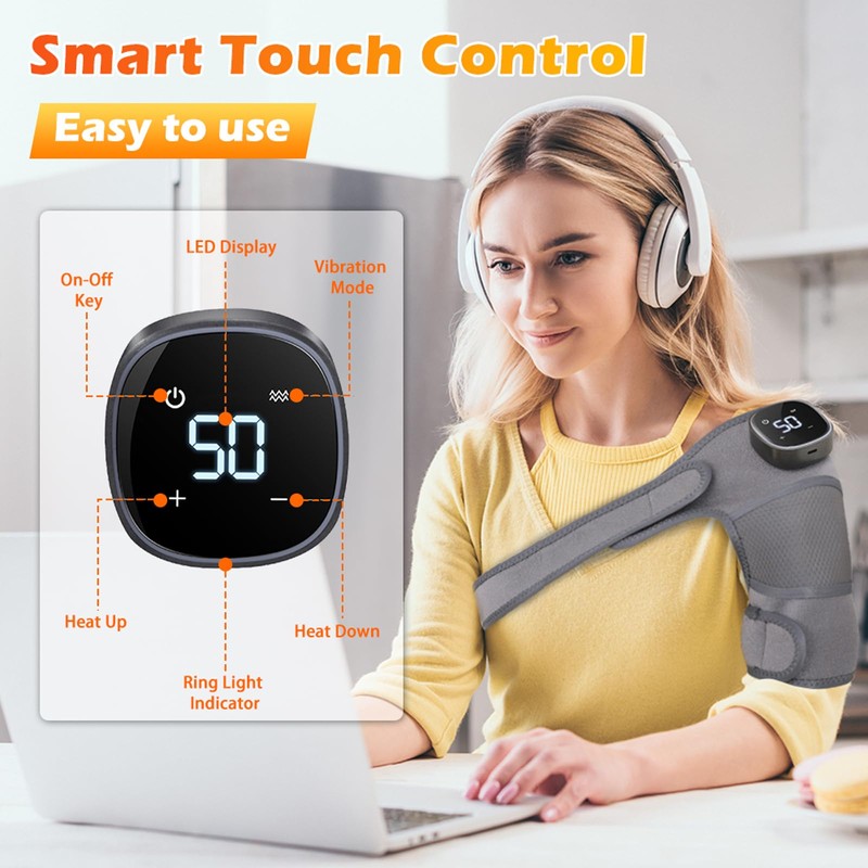 Heated Knee Massager, Rejuvaknee Advanced Knee Relief, Knee Brace Wrap
