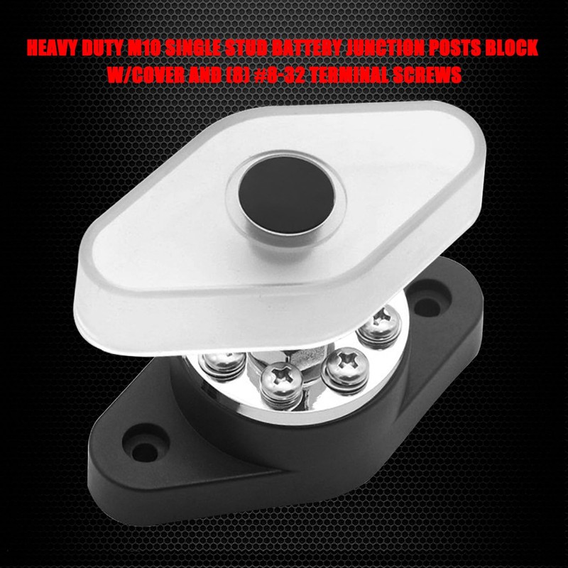 Ampper Heavy Duty M10 Single Stud Battery Ground Distribution Block