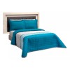 Colchas Elefantito Edredon King Size Ligero Capitonado Bellagio Azul Geometrico