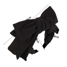 GUEDKIKL 2pcs Satin Wide Knotted Hair Hoops, Fashion Washing Face Makeup Wide Bow tie Headbands, Non Slip Silk Head Bands for Girls Ladies