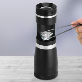 Portable 10x Darkfield Loupe 20.5mm Triplet Lens with LED Light, Handheld LED Polariscope Loupe Magnifier for Jeweler Gemologist