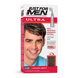 Just For Men Ultra, Tinte para Canas Castaño Medio U30 con Cepillo de Fácil Aplicación, 35g