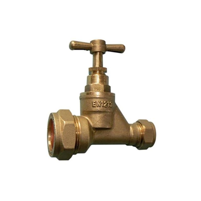 25mm MDPE to 15mm Copper Brass Stopcock