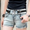 Generic Unisex Black Elastic Belt, One Size, For Men, Women