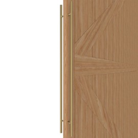 LVYIHAN 59 inch Round Stainless Steel Door Pull Push Handle Double Sided, French Sliding Barn Door Handle, H Shape Commercial Pull Handles, Gold
