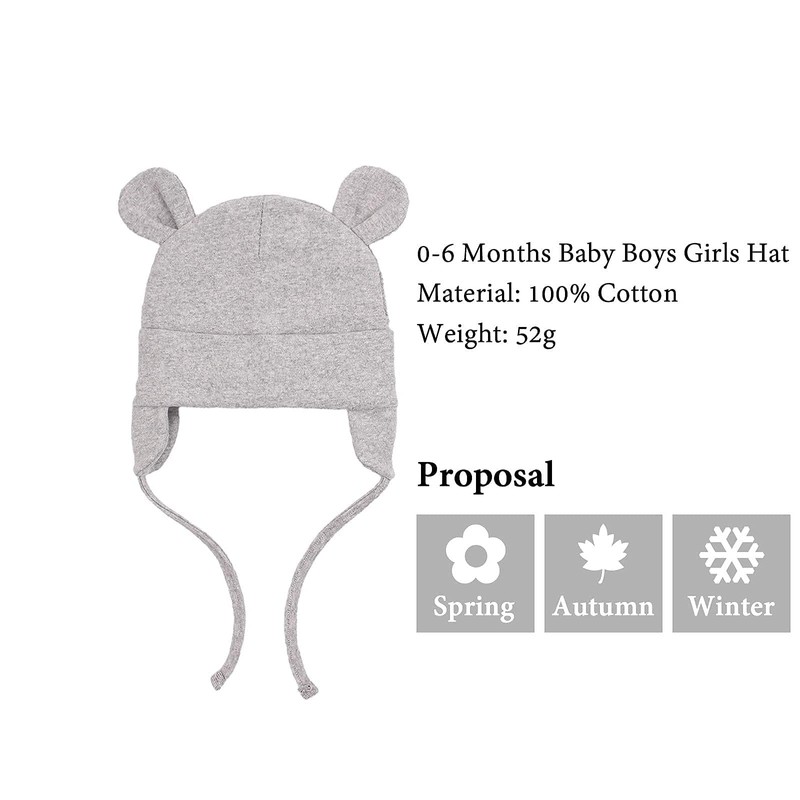 Pesaat Cotton First Hats 0-12 Months Baby Hat Newborn Girls