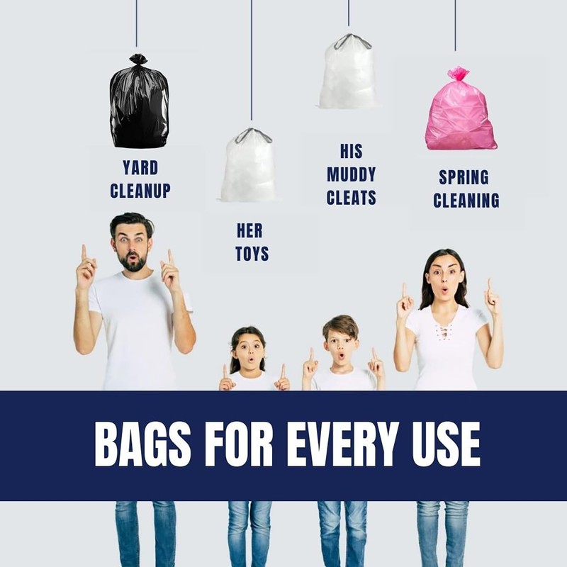 Plasticplace 32-33 Gallon Trash Bags │ 1.5 Mil │ Pink