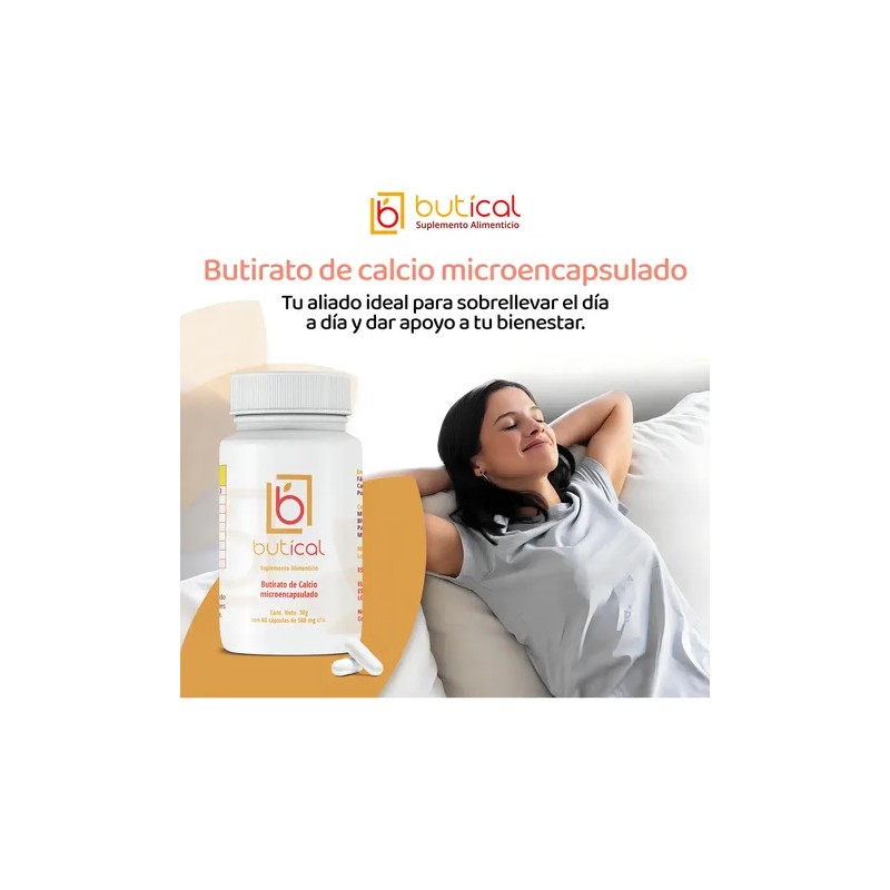 Butical Butirato De Calcio 60caps 500mg Prebiotico Posbiotic Sabor Sin