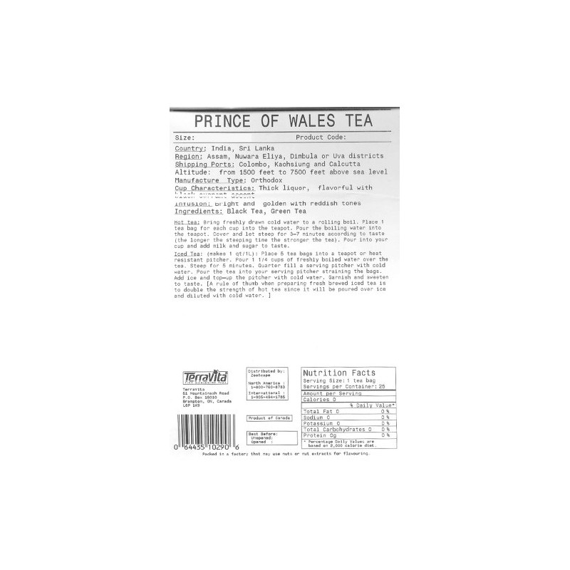 Prince of Wales Tea (Loose) (4 oz, ZIN: 510287)