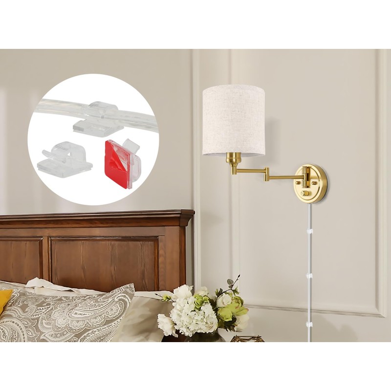 GOODATE Plug in Wall Sconces with Remote Control, Dimming &