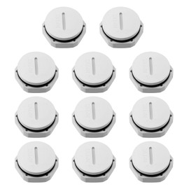 Antrader 10Pcs NPT 1/2inch White Weatherproof Nonmetallic Closure Plug Assortment,Nylon Plug Round Cover Flame Retardant
