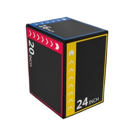 OLIXIS 3-in-1 Plyo Jumping Exercise Box Home Gym Workout Trainer, Non-Slip Multi-Use Cushioned Plyometric Jump Box for Conditioning, Strength Training 24 x 20 x 16 Inch,Classic Black