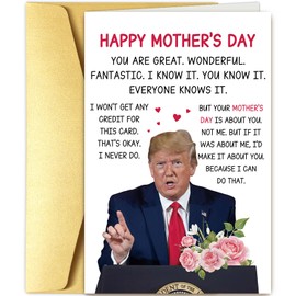 Funny Trump Mothers Day Card for Mom, Sweet Mothers Day Gifts for Her Wife, Humor Mother's Day Cards Gifts for Women Grandma, Women Mothers Day Gifts