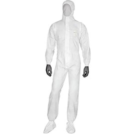 Delta Plus DT117 - DISPOSABLE HOODED COVERALL, TAPED SEAMS, ANTISTATIC TYPE 5/6 - White - Medium
