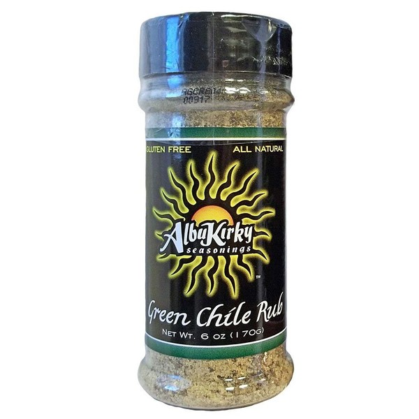 AlbuKirky Seasonings Green Chile Rub - Made with Hatch Green Chile - Gluten Free, No MSG - 6 Ounce