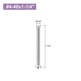 sourcing map 20 pcs #4-40x1-1/4 inches Machine Screws Phillips Pan Cross Head Screws Fasteners Bolts 304 Stainless Steel Silver for Wall Socket,House Repairs