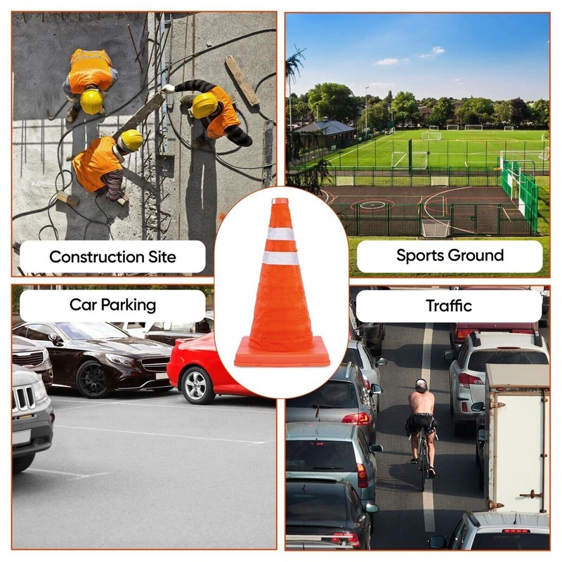 Sucasa Collapsible Portable Safety Cones 18" Pop-Up Safety Cones Versatile