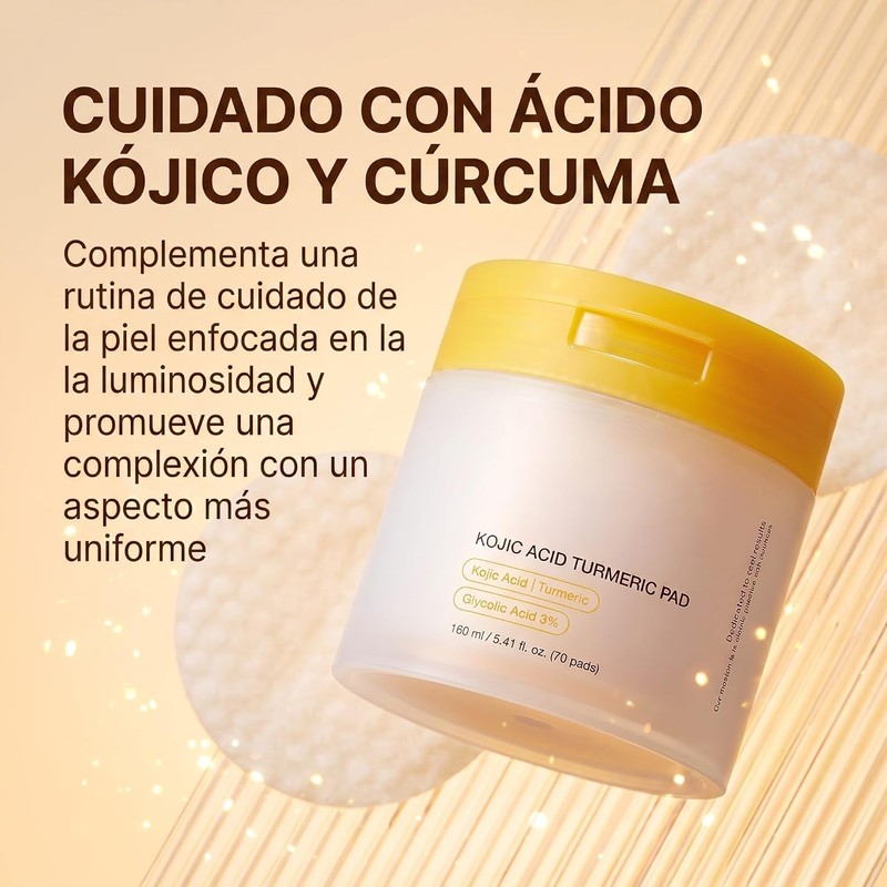 Pads Tonificantes de Ácido Kójico y Cúrcuma, Niacinamida y Ácido